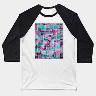 Watercolor abstract rectangles - purple and turquoise Baseball T-Shirt